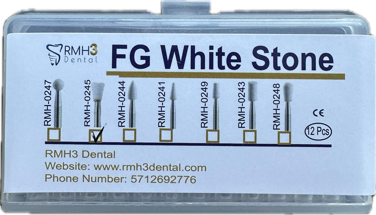 RMH3 Dental FG IC2 Aluminum Oxide White Finishing Stones 12/pk