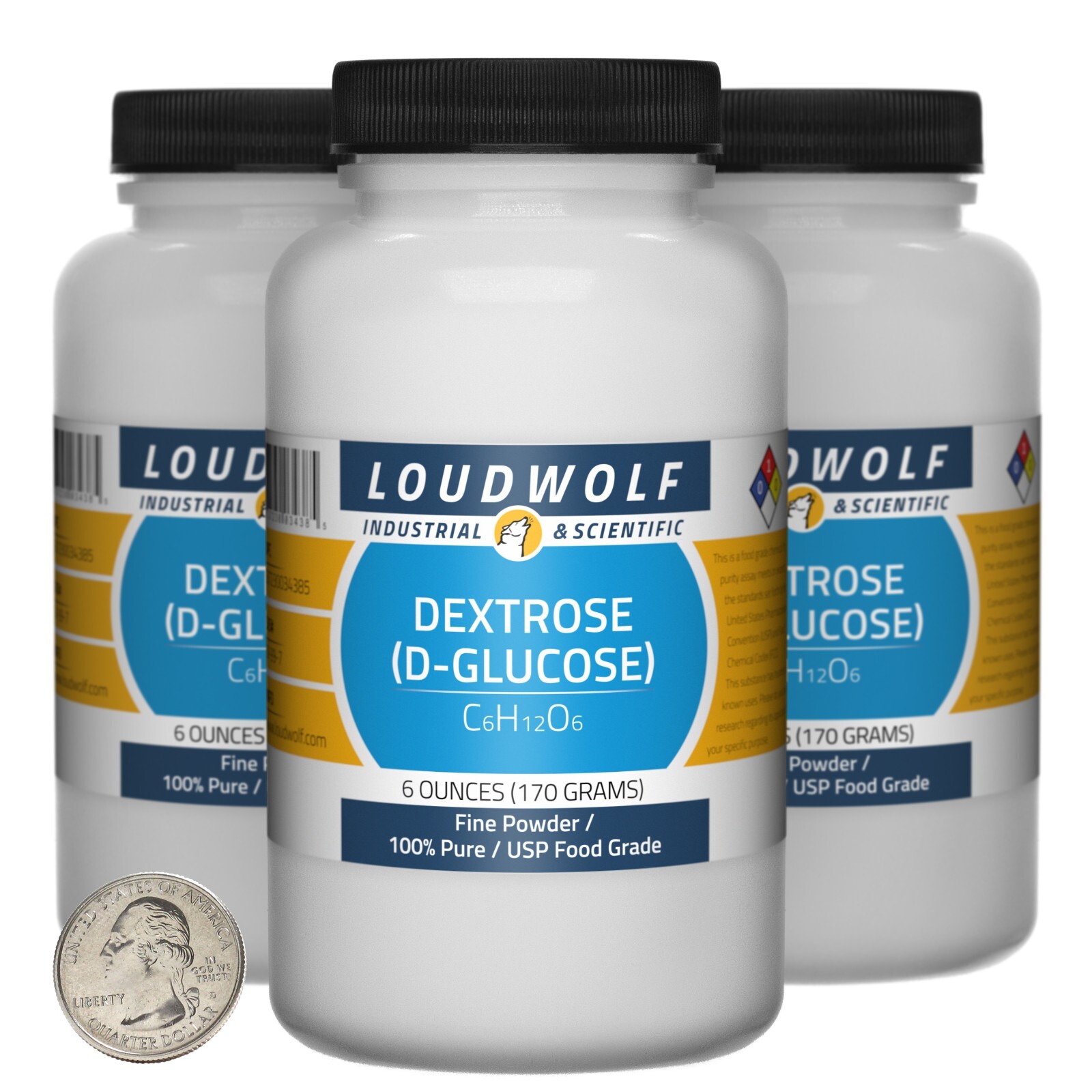 Dextrose / 1.1 Pounds / 3 Bottles / 100% Pure USP Food Grade / Fine Powder / USA
