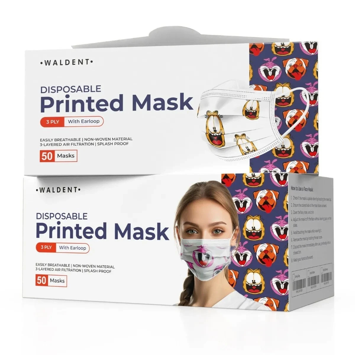 Waldent 3 Ply Printed Disposable Mask (Pack of 50) for Children’s Smile