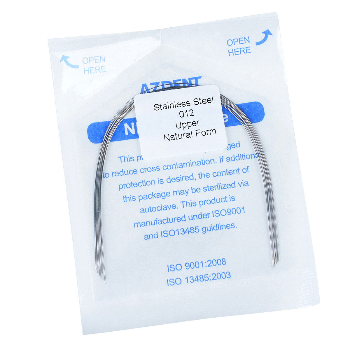 10 Packs AZDENT Dental Orthodontic Arch Wires Stainless Steel Round Natural Form