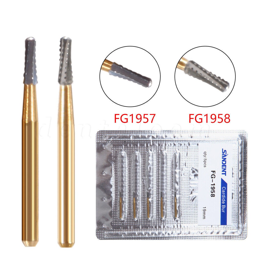 1-20 packs FG1957/FG1958 High Speed Dental Tungsten Carbide Crown Cutting Burs