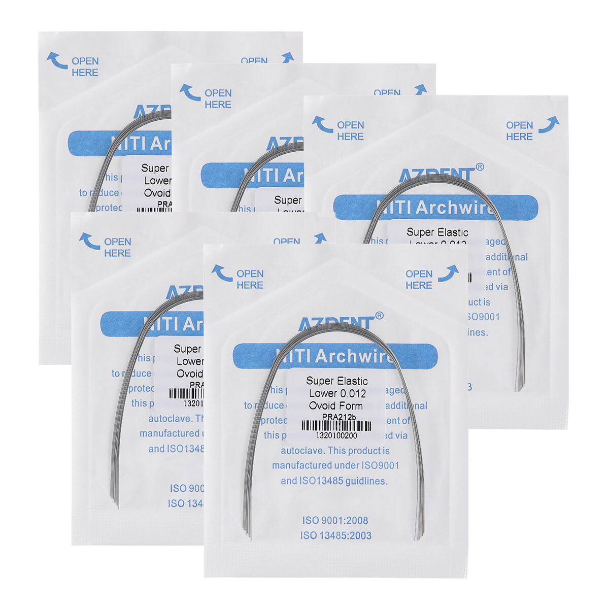 Dental Orthodontic Super Elastic Niti Round Arch Wires Ovoid Form 012-020 AZDENT