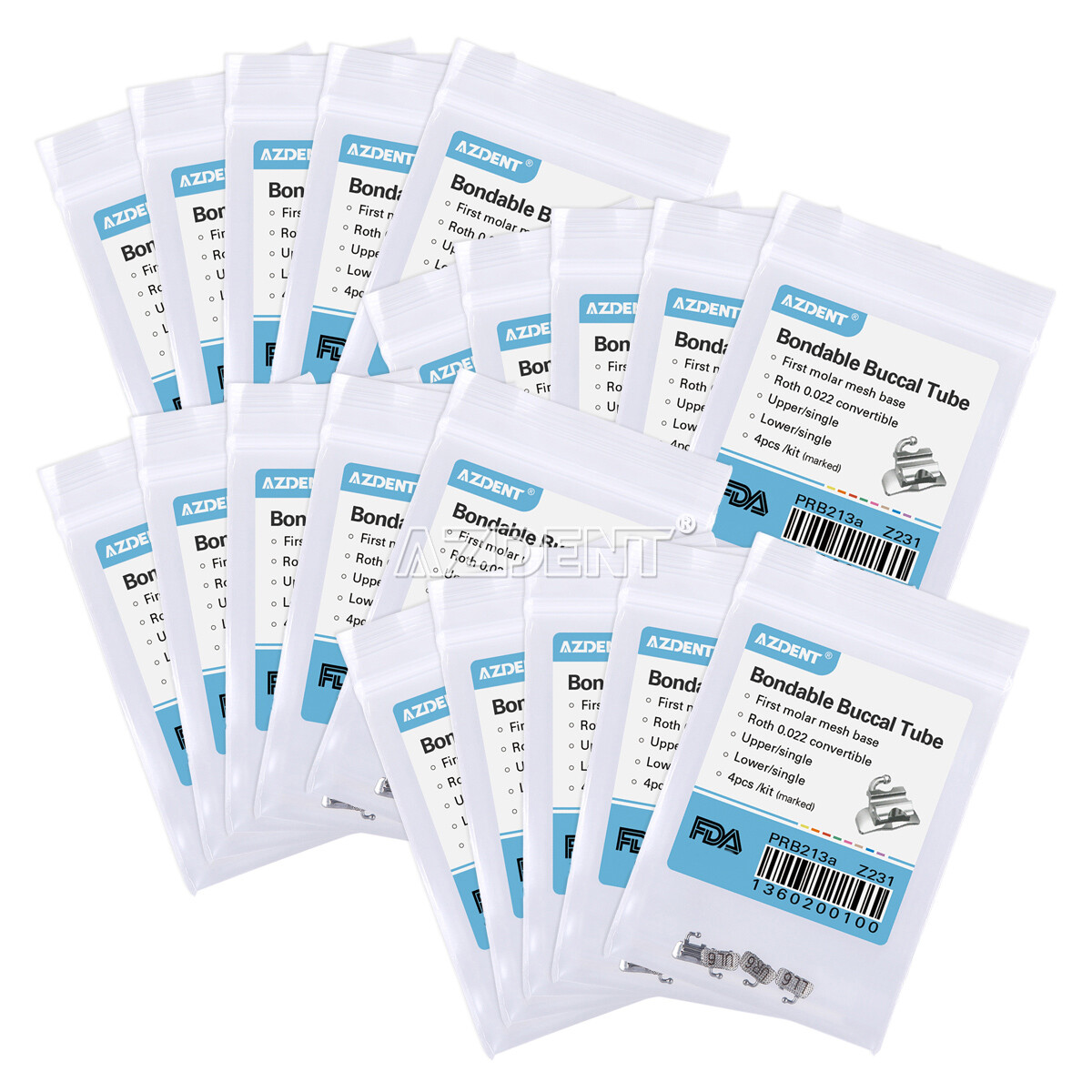 10x Dental Orthodontic Buccal Tube Bondable 1st 2nd Molar Roth MBT 022 018
