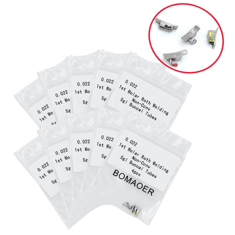 Dental Orthodontic Welding Non-convertible sgl Buccal Tube 0.022″ 4pcs/pack
