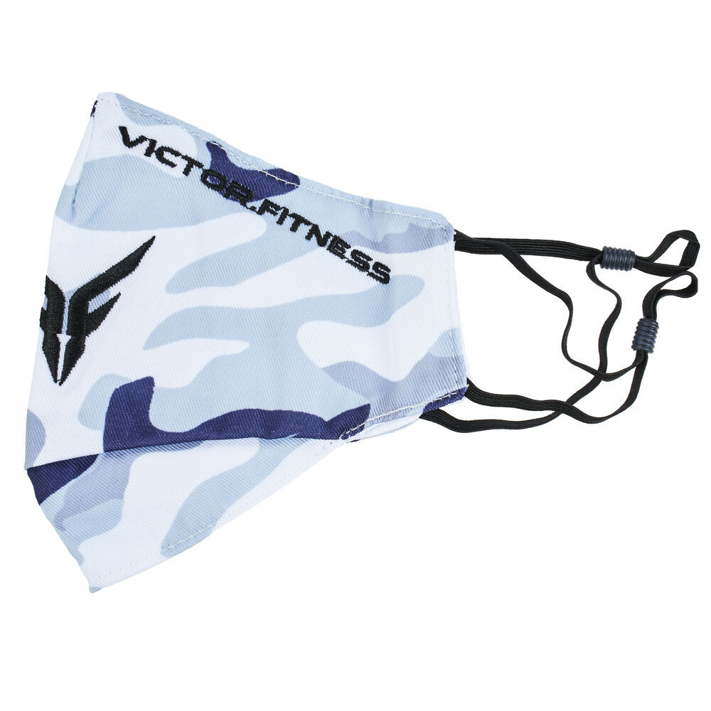 Victor Fitness VM25GC Gray Camo Face Masks (3-Pack) | Reusable, Washable