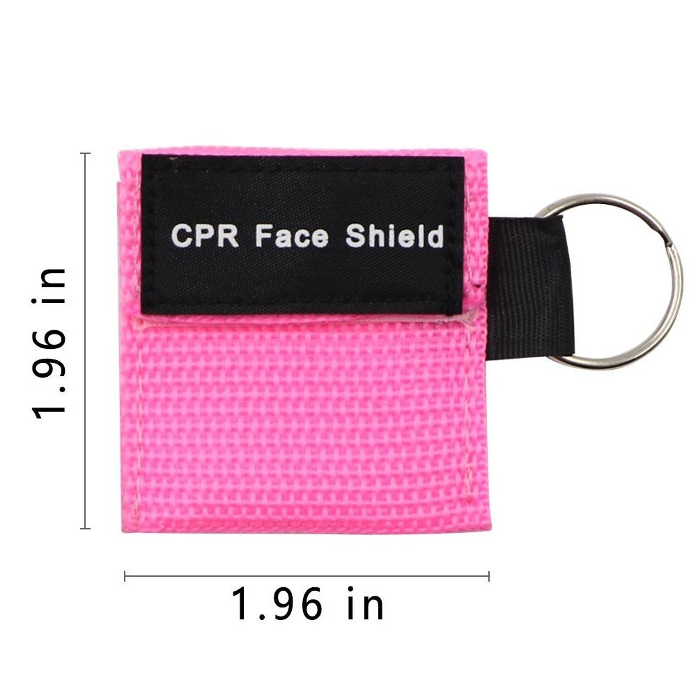 LSIKA-Z 10pcs CPR Face Shield Mask Keychain 20 Count (Pack of 1), Pink-10