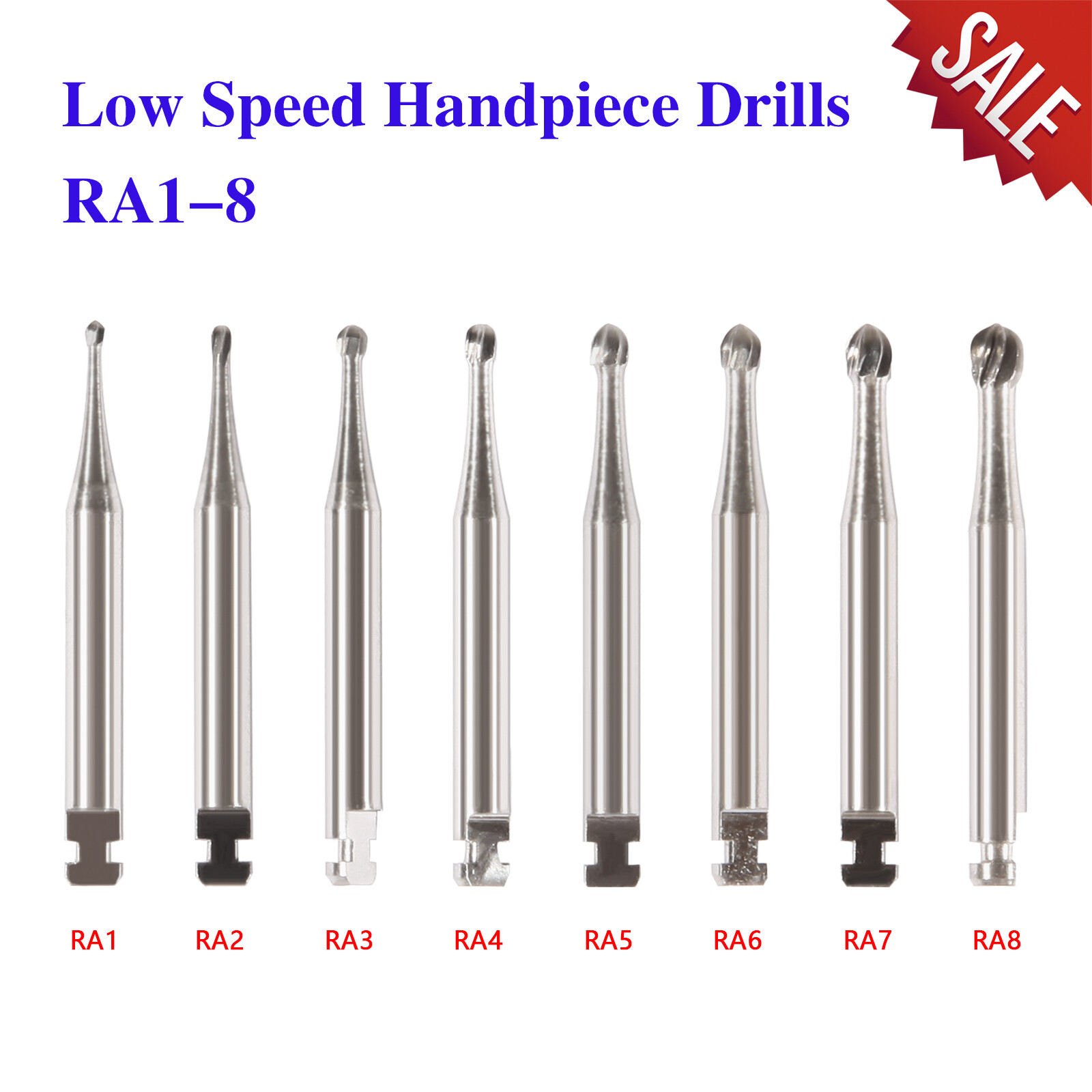 Low Speed Contra Angle Handpiece /Tungsten Steel Carbide Burs RA1-RA8 AK Dental