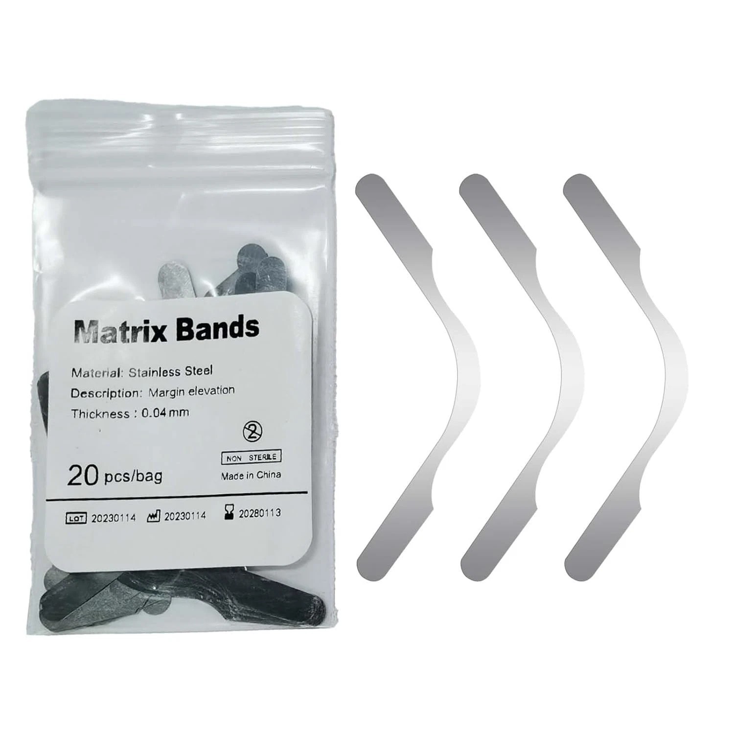 20 Pcs/Bag Dental Margin Elevation/Large Curvature Restoration Matrix Bands