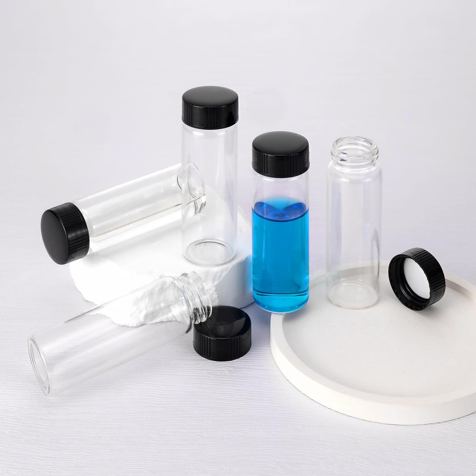 Kesell 10 Pack 40ml Vial Clear Glass Sample Bottles Empty 40 ml-10pcs,
