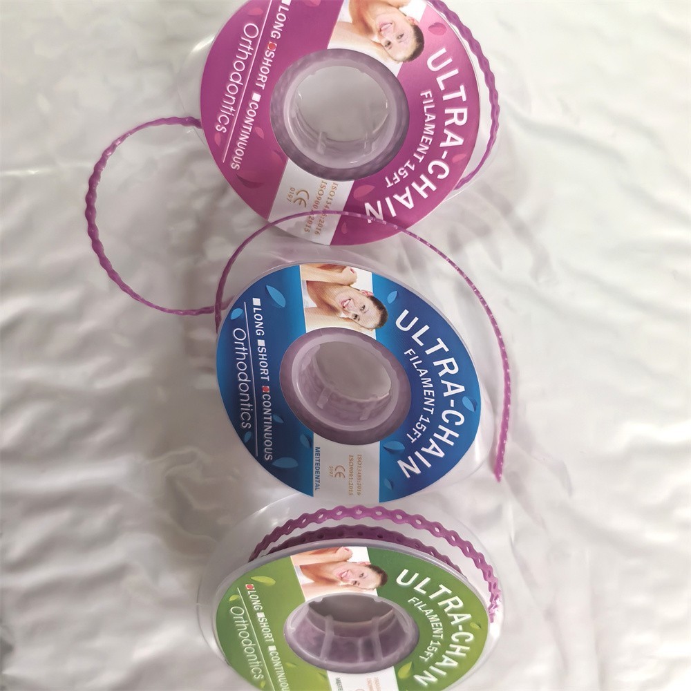 10Rolls Dental Orthodontic Elastolink Chain Long & Short & Continuous Purple