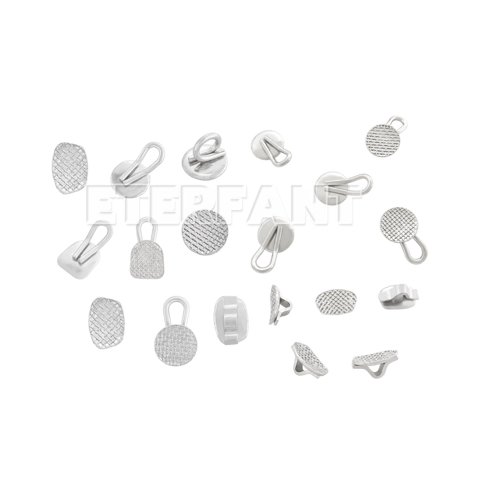 10PCs ETERFANT Dental Orthodontic Lingual Buttons Round/Rectangular Bondable