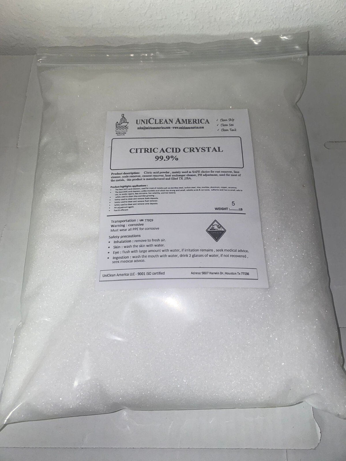 citric acid anhydrous crystal