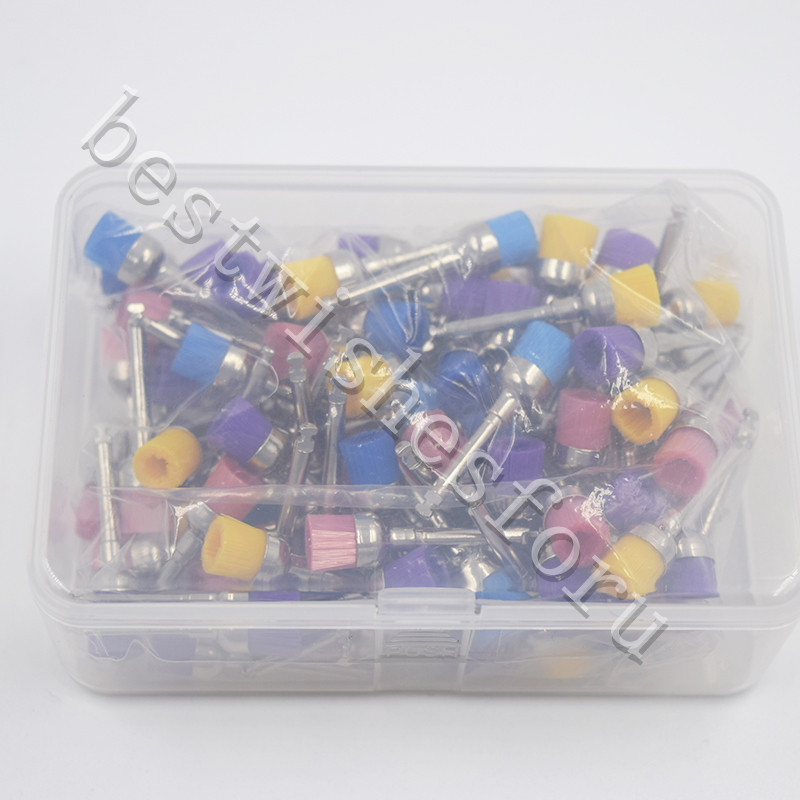 Dental Multi-color Nylon Latch Flat Bowl Buffing Polisher Prophy Cup Bolt Brush
