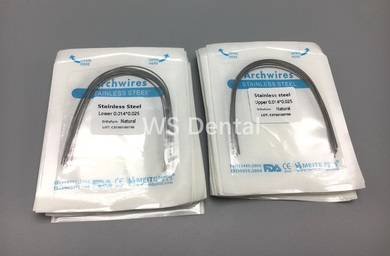100Pc Ortho Dental Arch Wire S.S Natural Stainless Steel Wires Round Rectangular
