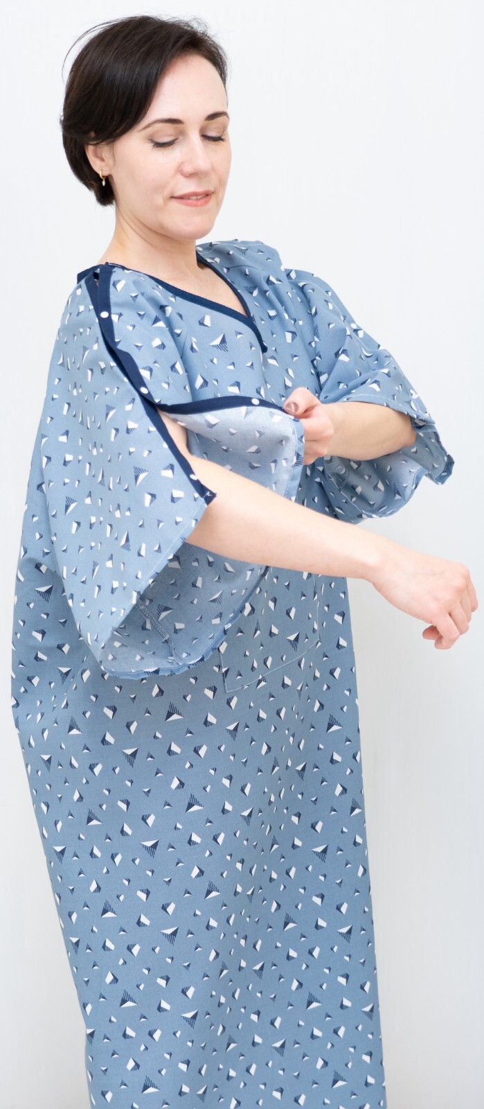 6 PK Unisex Washable Hospital Gowns with IV Access & Telemetry Pocket 3XL