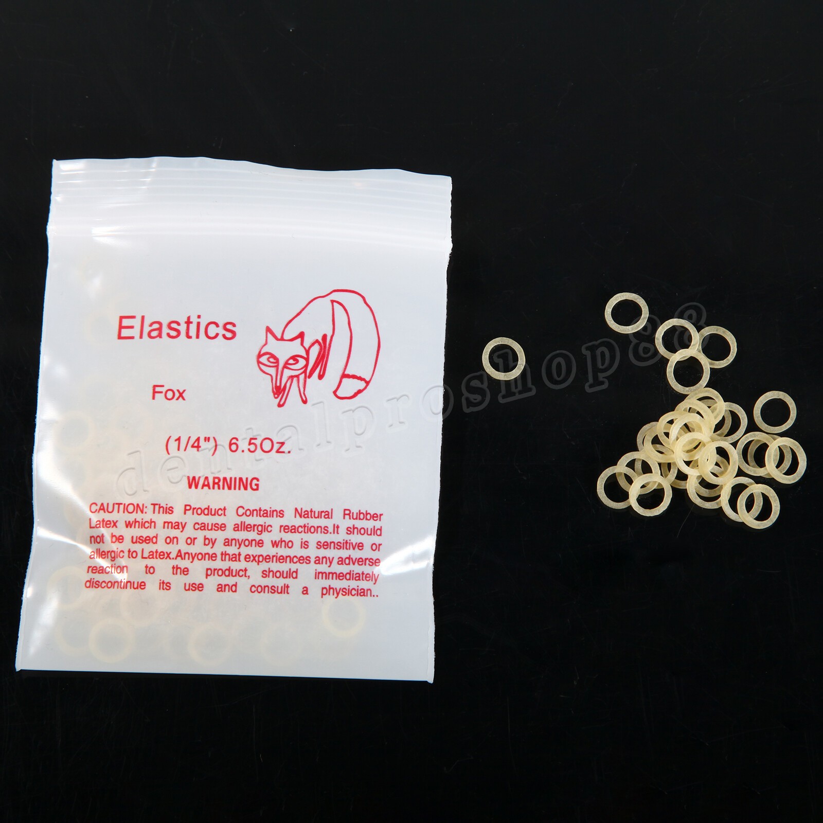 1000pcs Dental Orthodontic Elastics Fox Bands Rabbit Force 6.5 OZ,1/4″ 10 bags