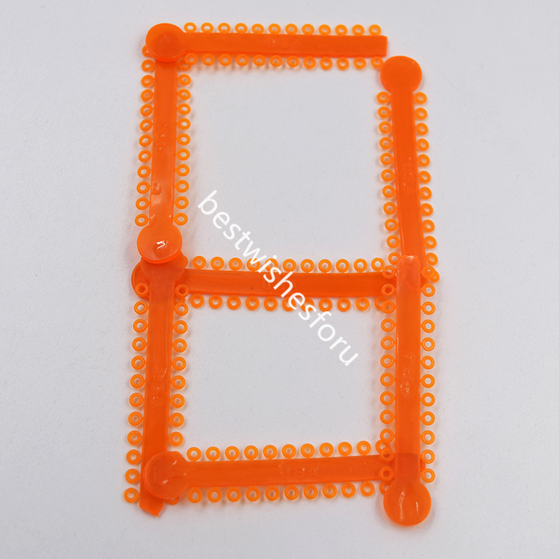 1 Bag Dental Orthodontic Ligature Ties Elastic Rubber Bands Neon Orange 1008 Pcs