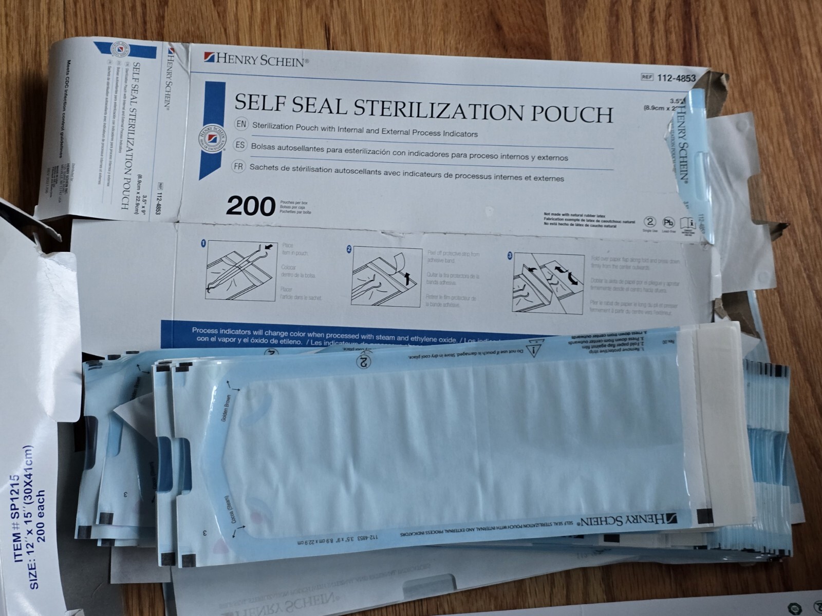 Henry Schein Self Seal Sterilization Pouch Mixed Lot Various Sizes For Autoclave
