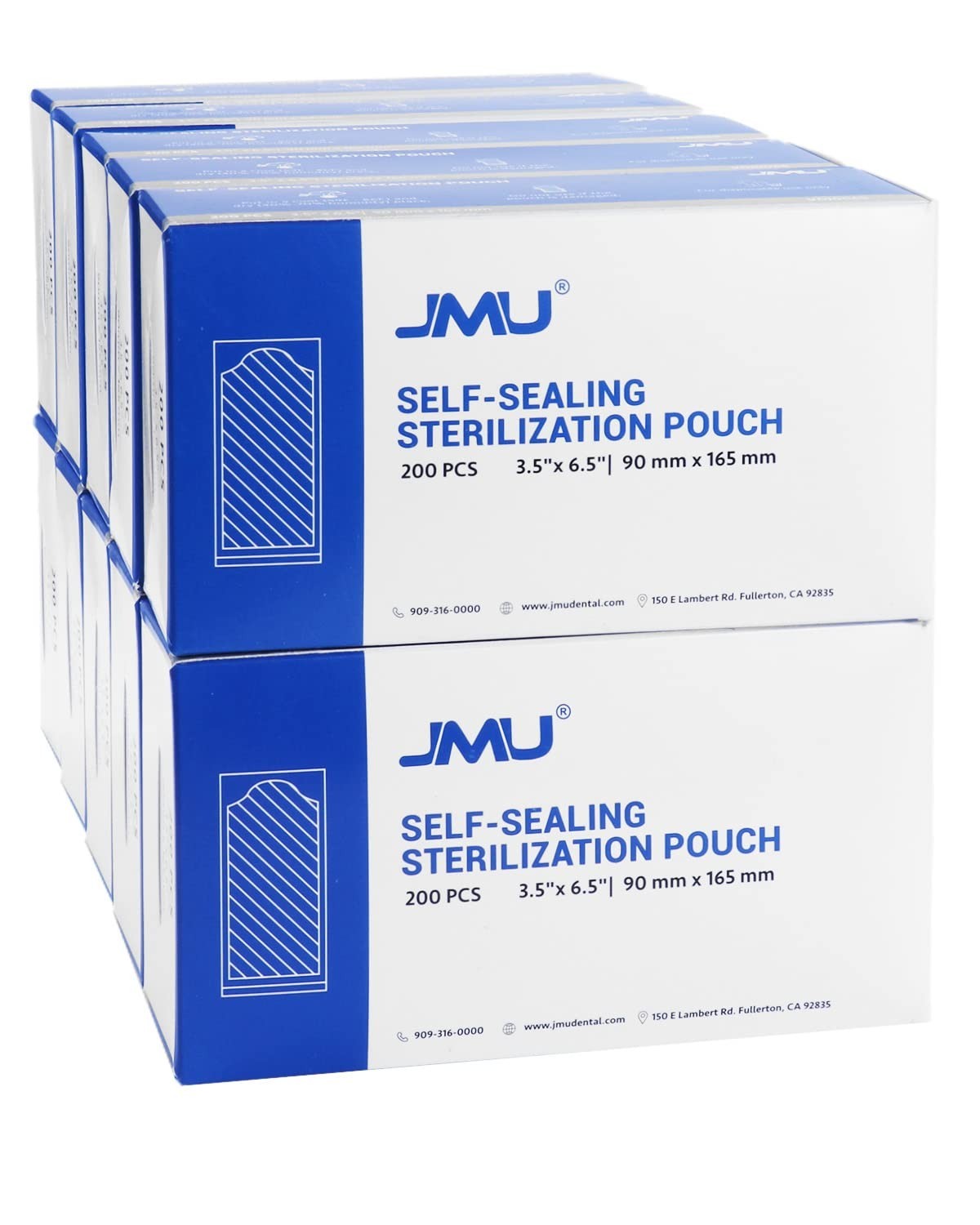 JMU Self Sealing Sterilization Pouches 3.5 x 6.5 Autoclave 2000 Case