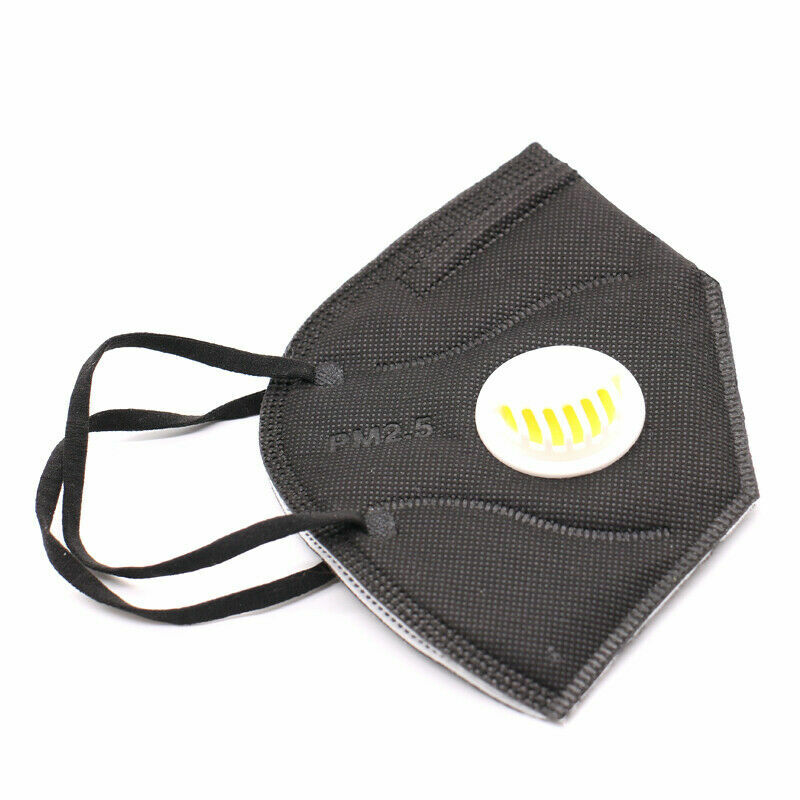 50/100 Pcs Black KN95 Protective 5 Layer Face Mask BFE 95% Disposable Respirator