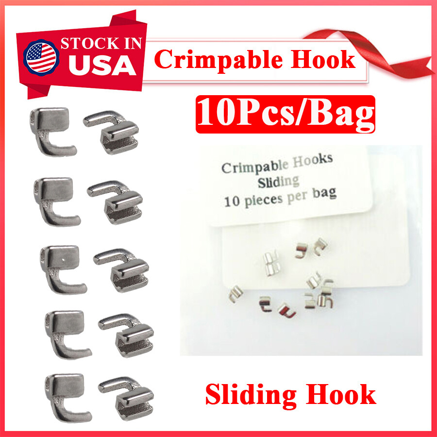 10Pcs Dental Orthodontic Crimpable Hook Sliding Hook Stainless Steel Easyinsmile