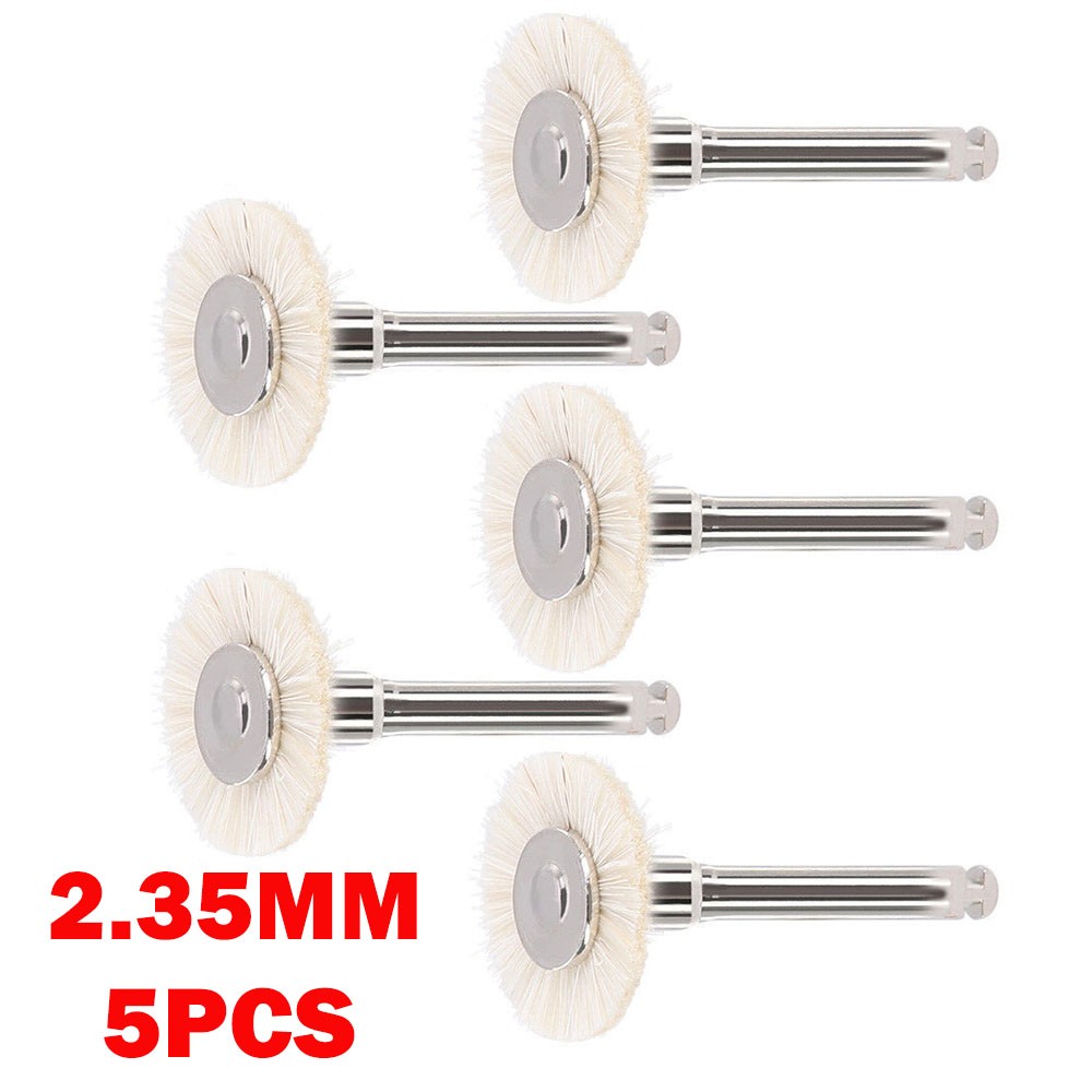 5Pc Goat Hair Dental Polishing Brush Wheel 2.35mm Contra Angle RA Latch Type US