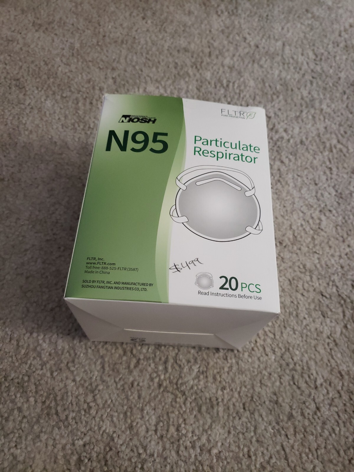FLTR Pure Protection NIOSH N95 Particulate Respirators 20pk New in box