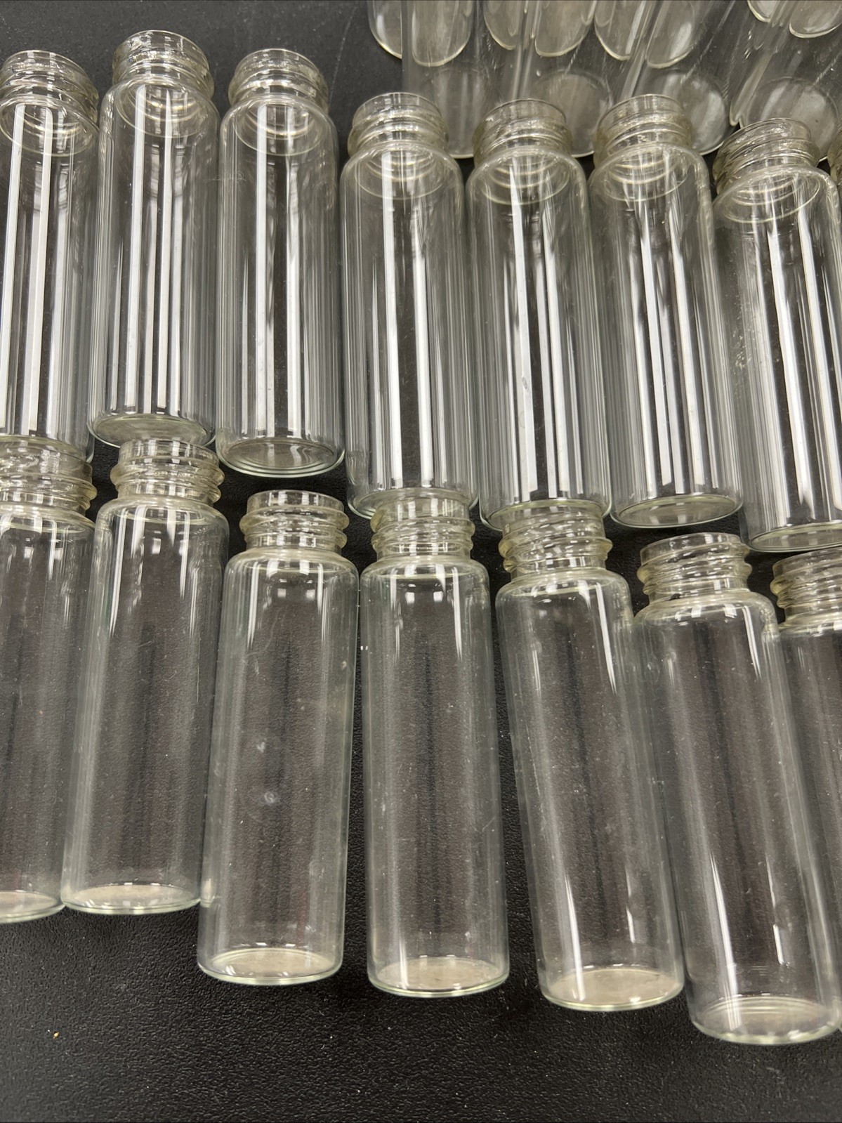 Small Glass Vials Lot 39, 2.5” Screw Top, No Caps Crafts Beading Organizing