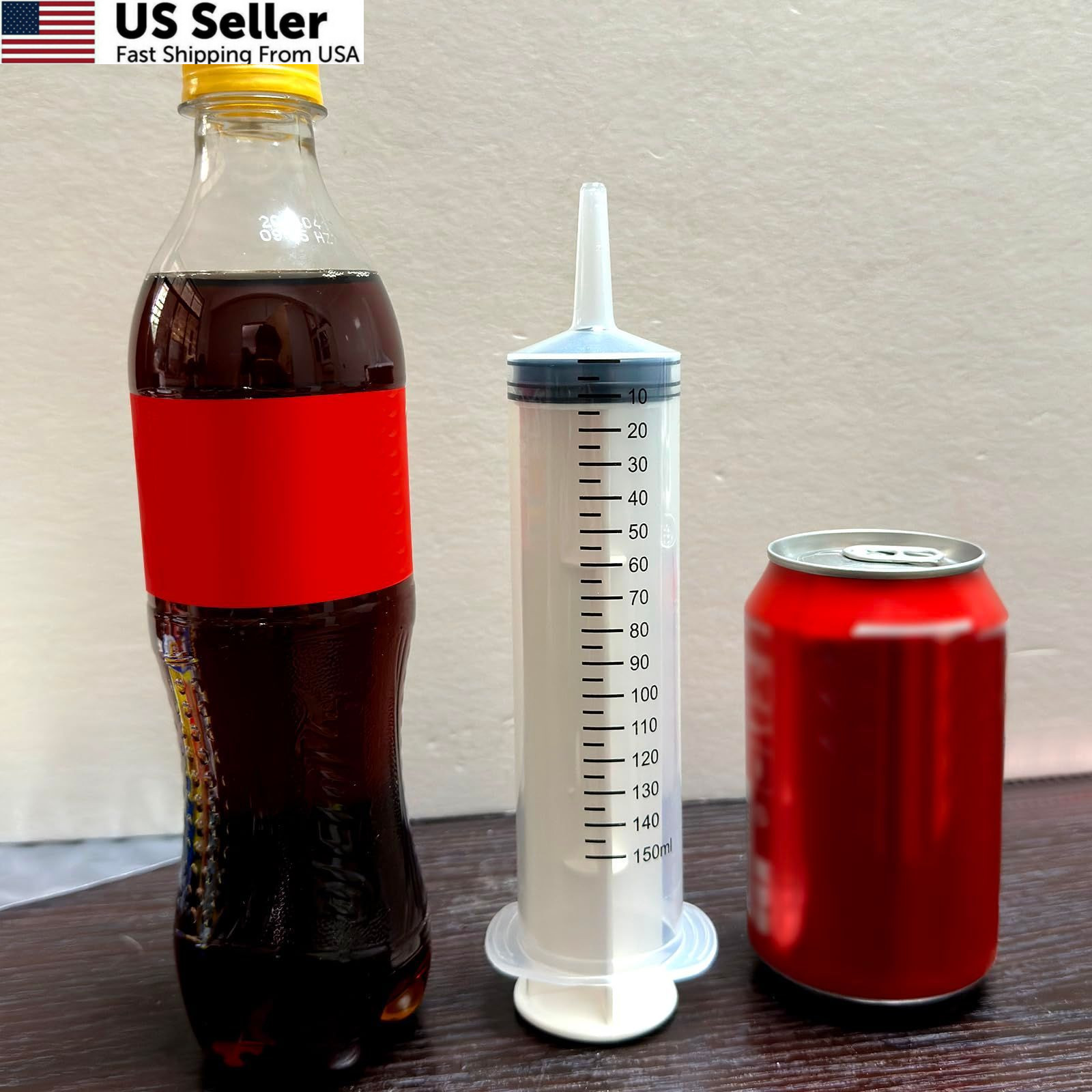 2 PCS 150 ML Large Syringes, Plastic Garden Industrial Syringes 150 ML, Clear