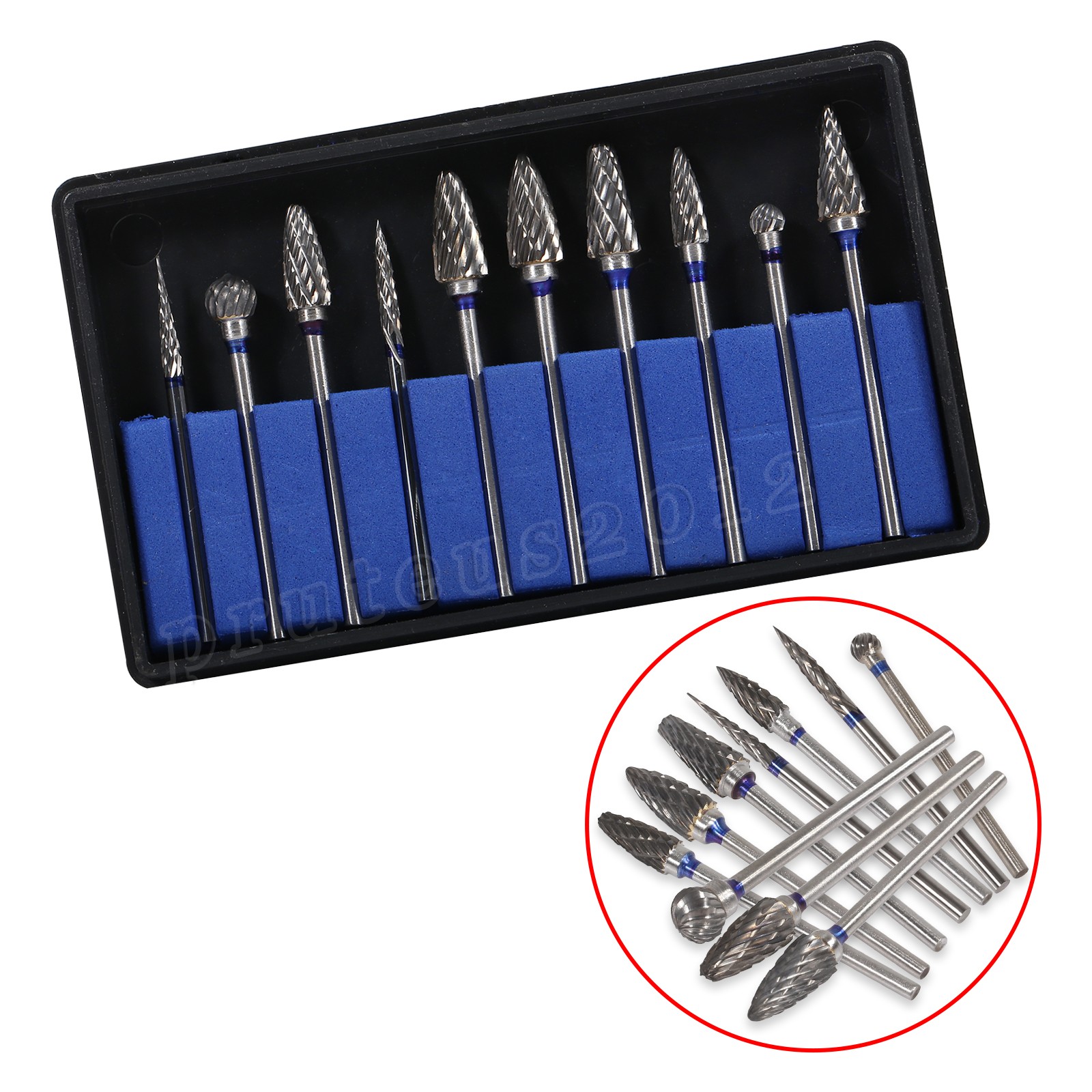 10pcs/Set Dental Tungsten Carbide Burs Plaster Alloy Acrylic Drill Polisher