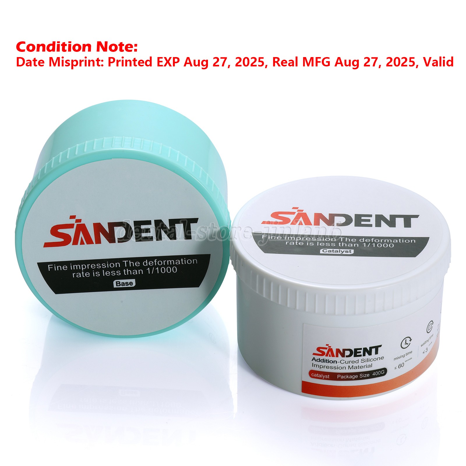 Dental Putty Fast Set PVS VPS Impression Material Base 2 x 400 ml