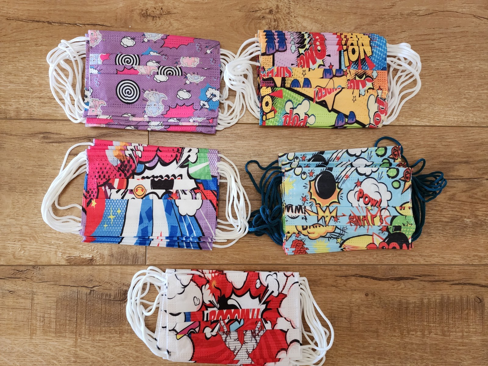 10pcs COLORFUL CARTOON COMICS 3 Layers Breathable Disposable Kids Face Mask 4×6″