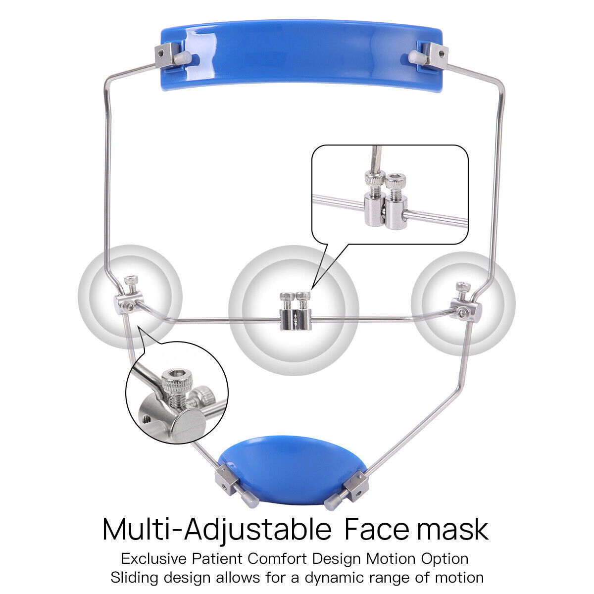 2X Dental OrthoFace Forward Pull Single Bars Blue/Red Color Adjustable Universal