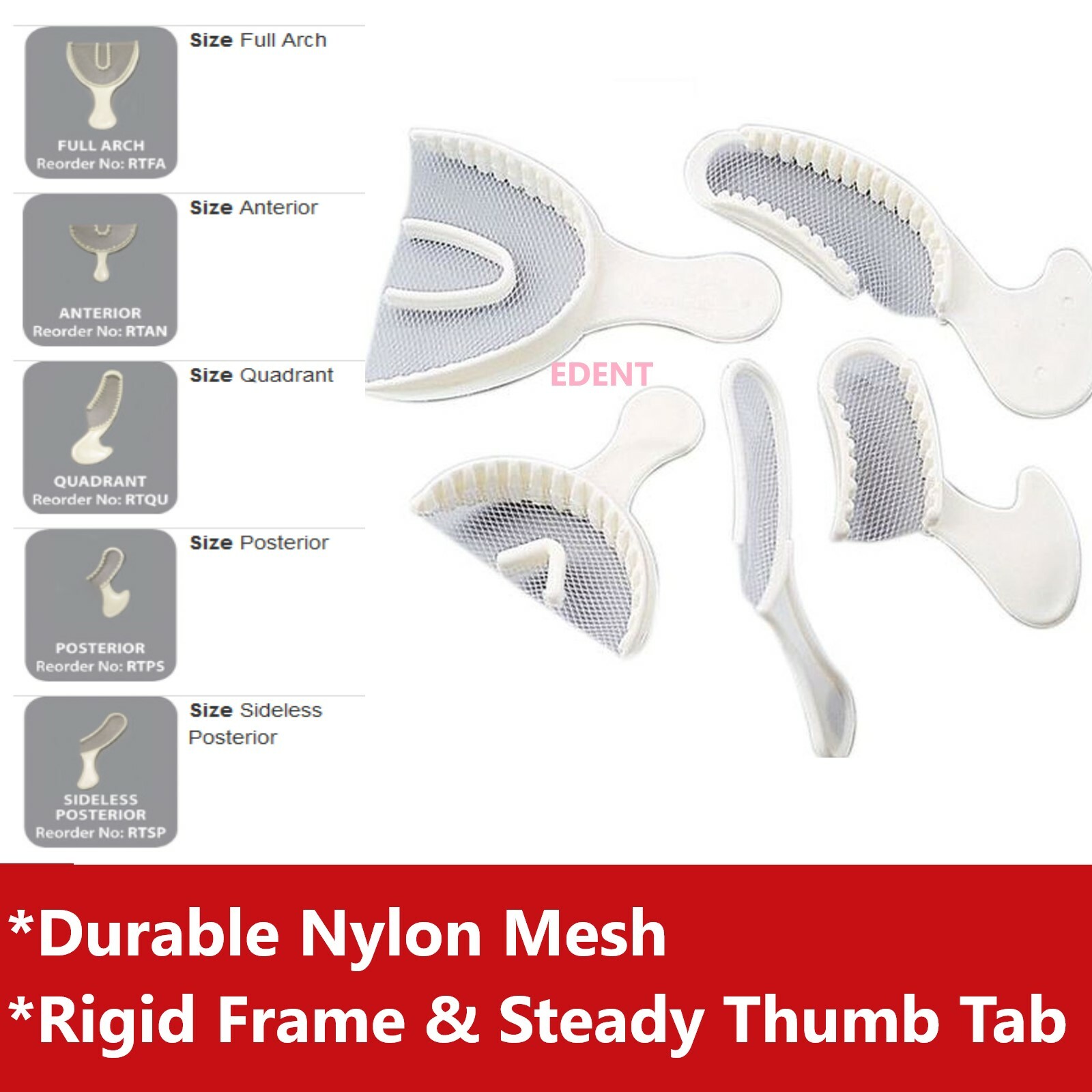 Dental Impression Bite Registration Triple Tray Mold Anterior Quadrant Posterior