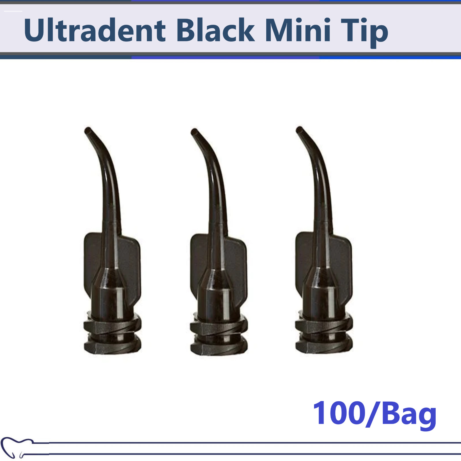Dental Ultradent 196 Large Volume Dental Flow Composite Mini Tips Black, 100/Pk