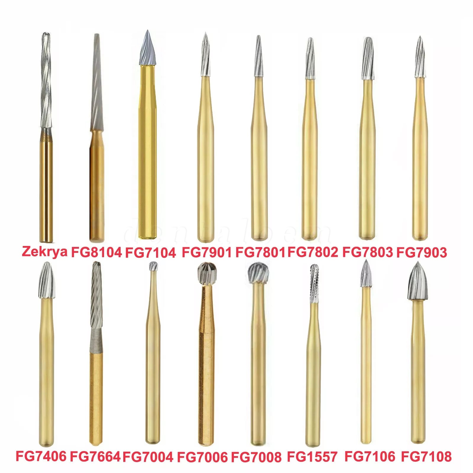 Dental Trimming&Finishing Gold Burs Carbide Burr 7901/7104/7404/7406/1957 VIP