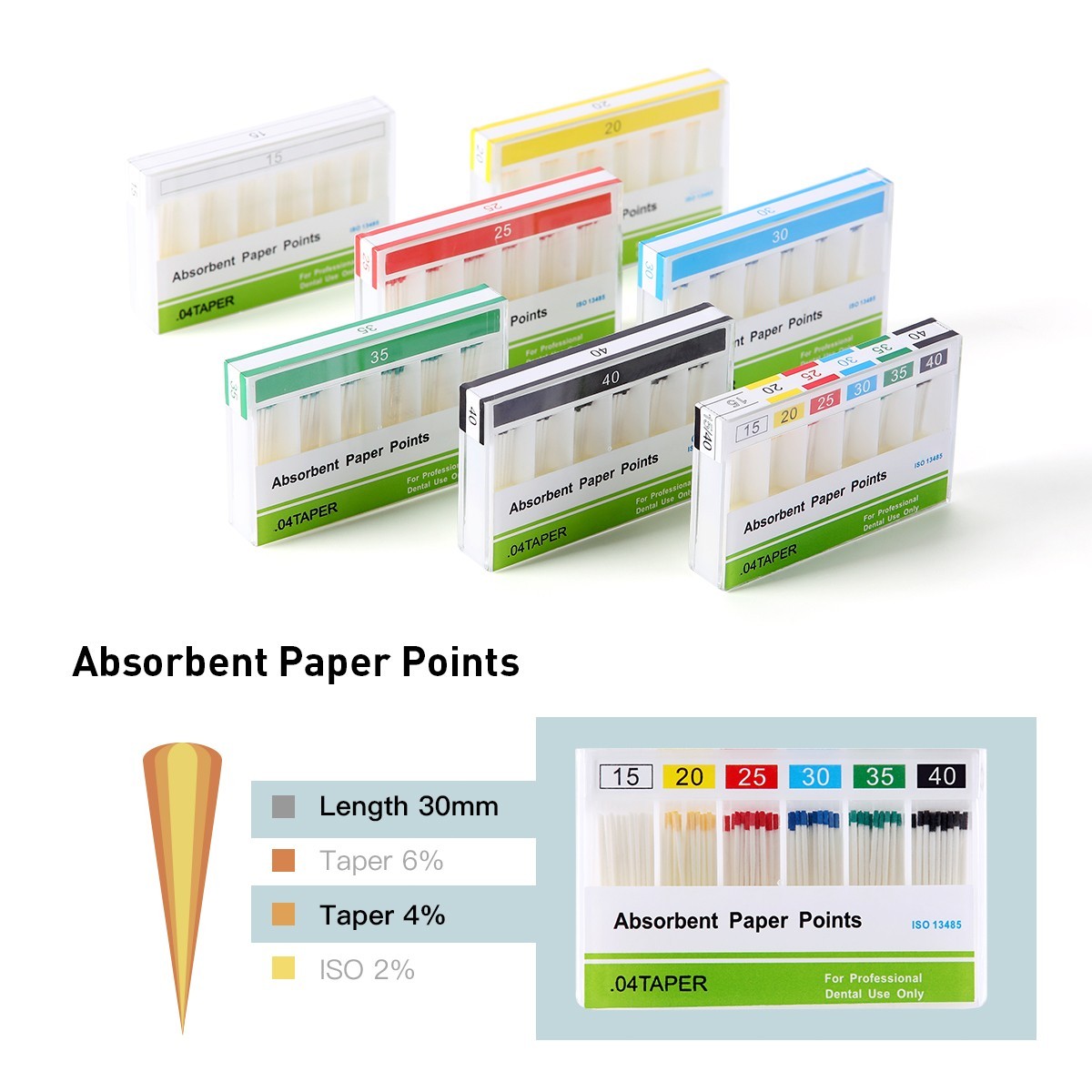 AZDENT Dental Gutta Percha Points Absorbent Paper Points Taper Endodontic Root