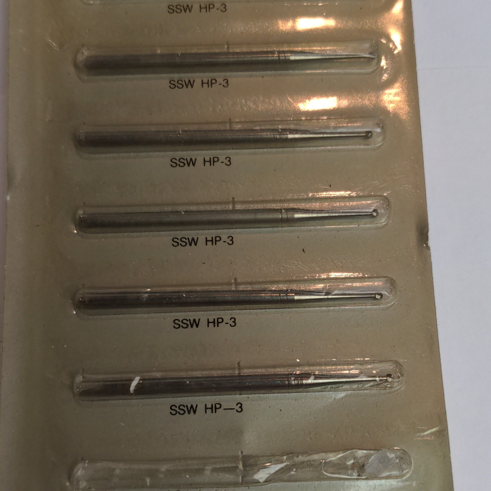 SS White Carbide Bur HP-3 Dental Lab HP Long Straight Shank PN 14829 (5 burs)