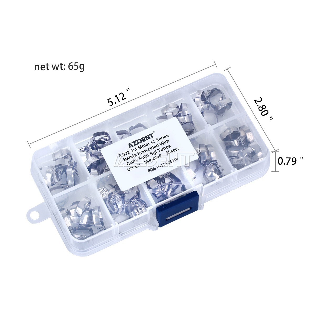 Dental M Series Bands Buccal Tube Prewelded 1st Molar Roth 0.022 36#-40+# U/L