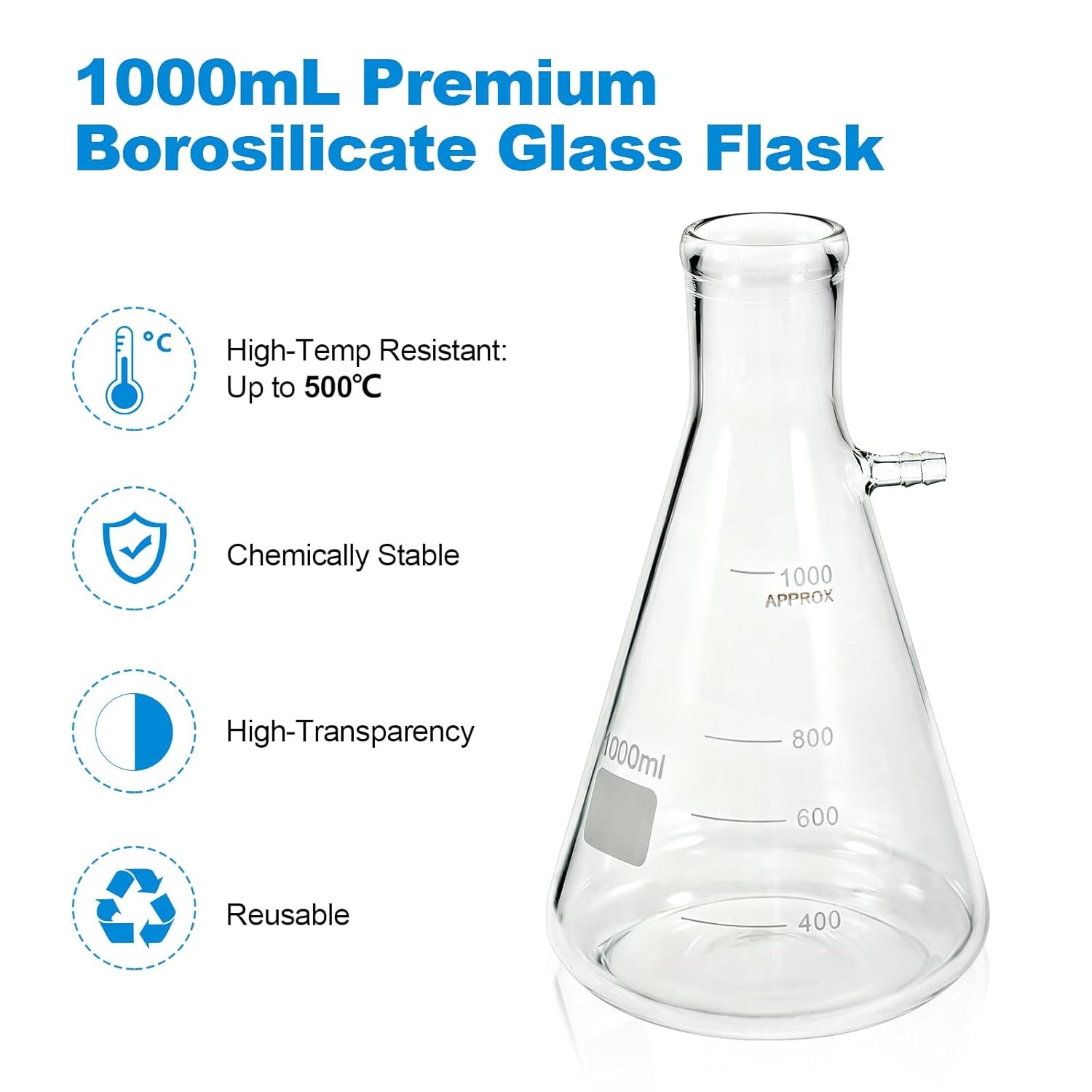 1000ml Buchner Funnel Flask Kit with Hand Pump Vacuum Lab Filters kit Optional