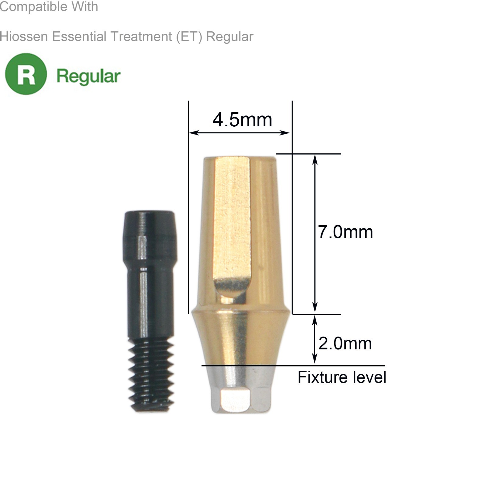 Dental Hex Straight Abutment with Screw Mini Regular Fit for Osstem Hiossen TS