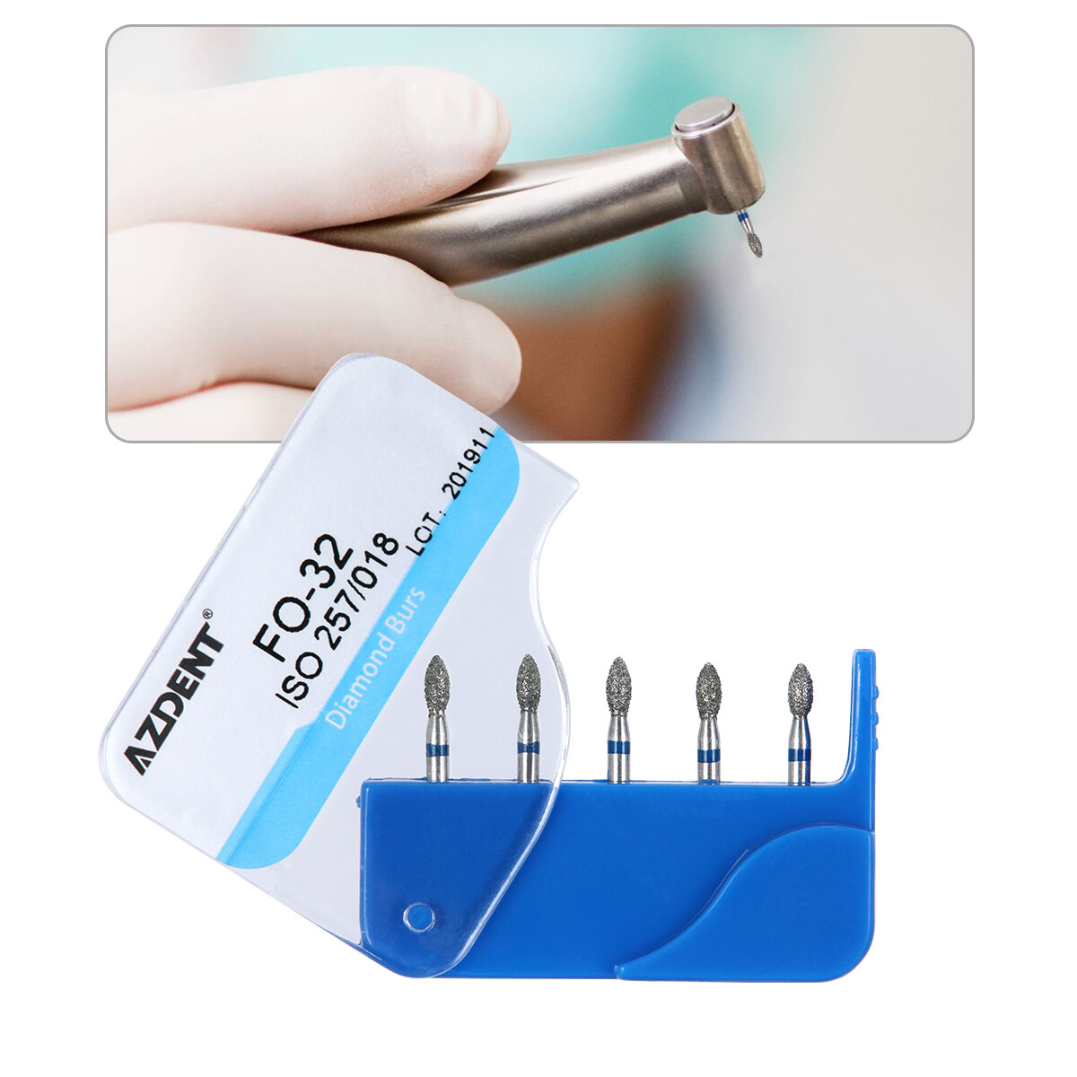 100pcs 20Types Dental High Speed Handpiece Diamond Burs Drills Medium FG 1.6mm
