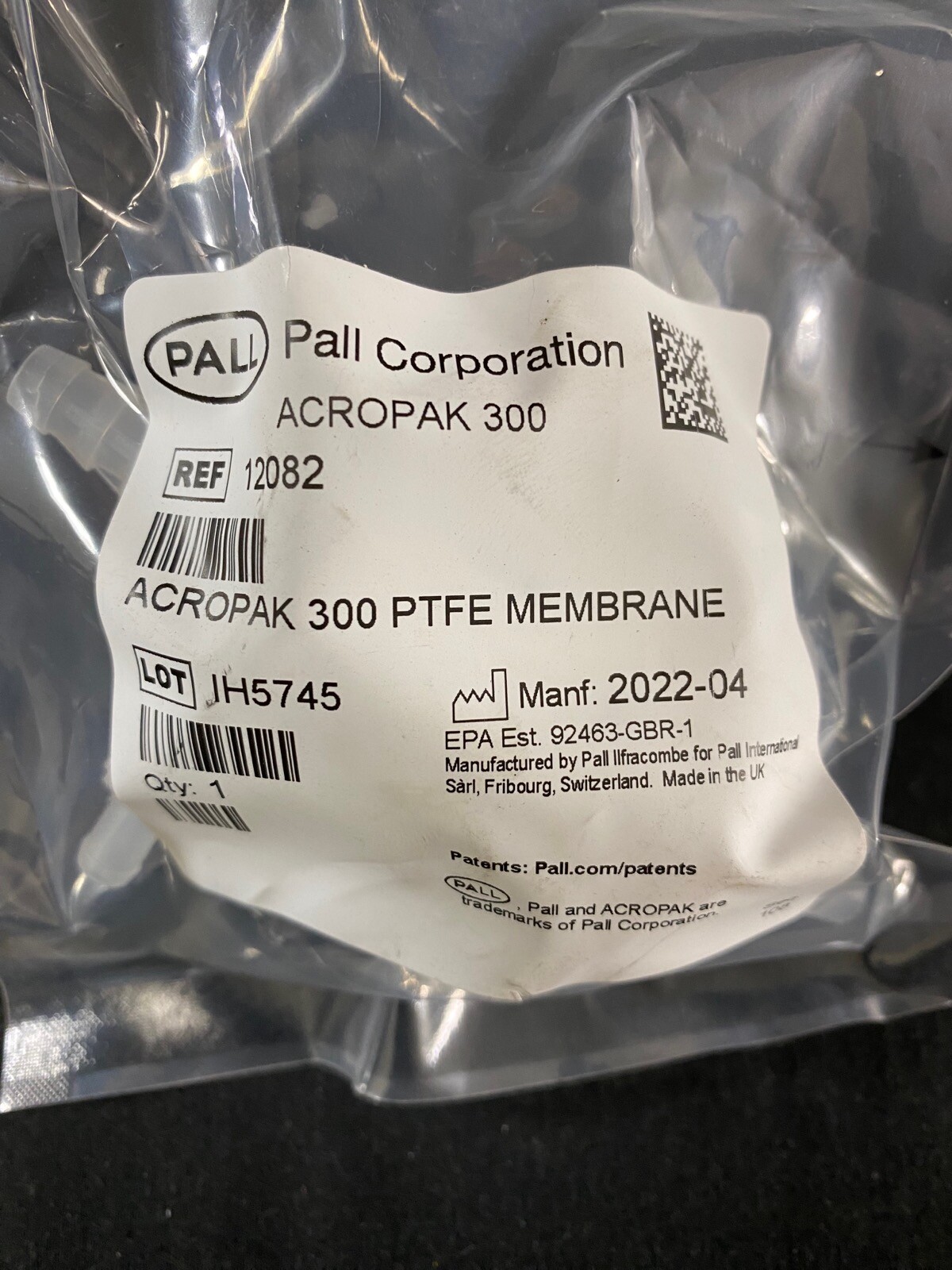 PALL CORPORATION AcroPak 300 Capsule PTFE Membrane Step Hose Barb 12082 (1/bag)