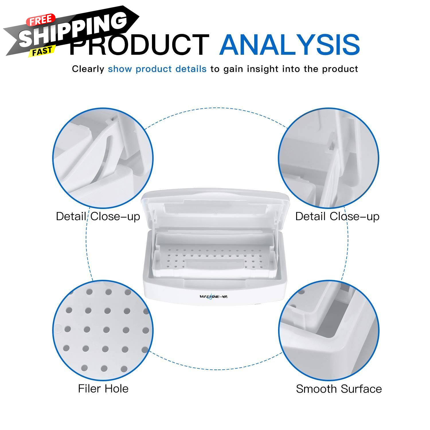 Machine-Ya Plastic Sterilizing Tray,sterilization 1 Count (Pack of 1), white