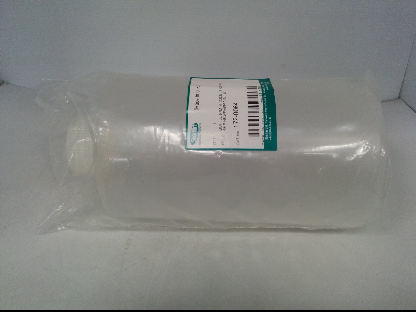 STERILIN 172-0064 2000ml BOTTLE AND CAP, FACTORY SEALED, NNB