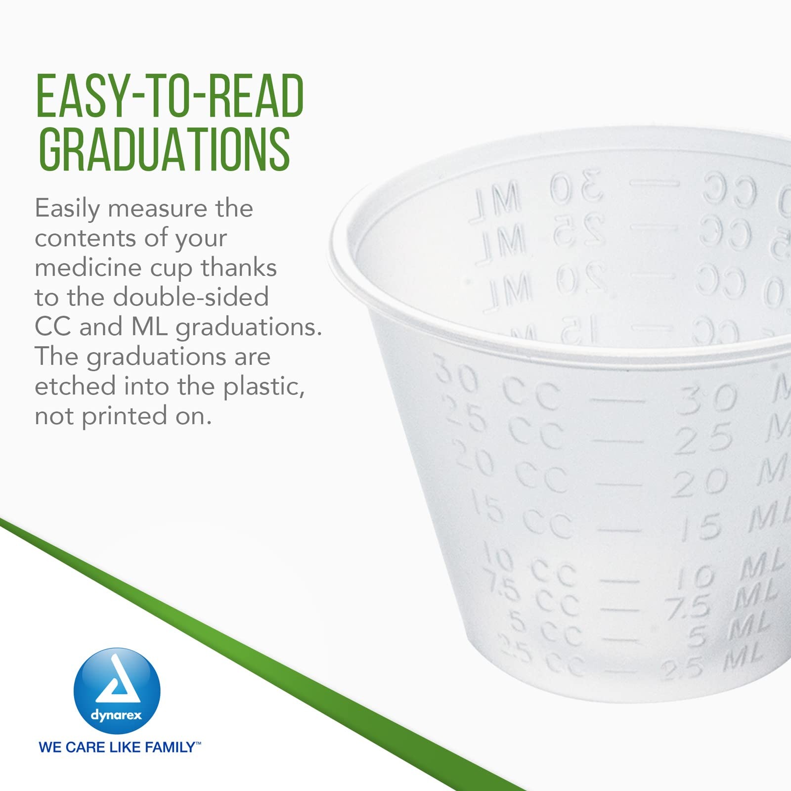 Dynarex 4258 Medicine Cup, 1 oz., Easy-to-Read 100 Count (Pack of 1), Clear