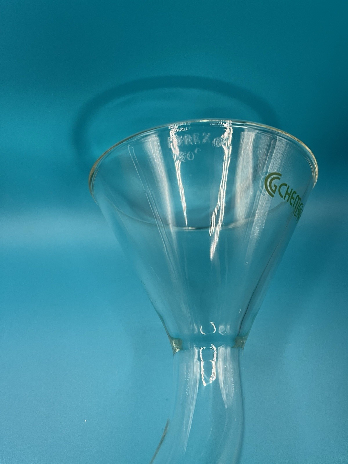 Chemglass Pyrex 60 ° Offset Angled Powder Filling Funnel Inner Joint 29/42