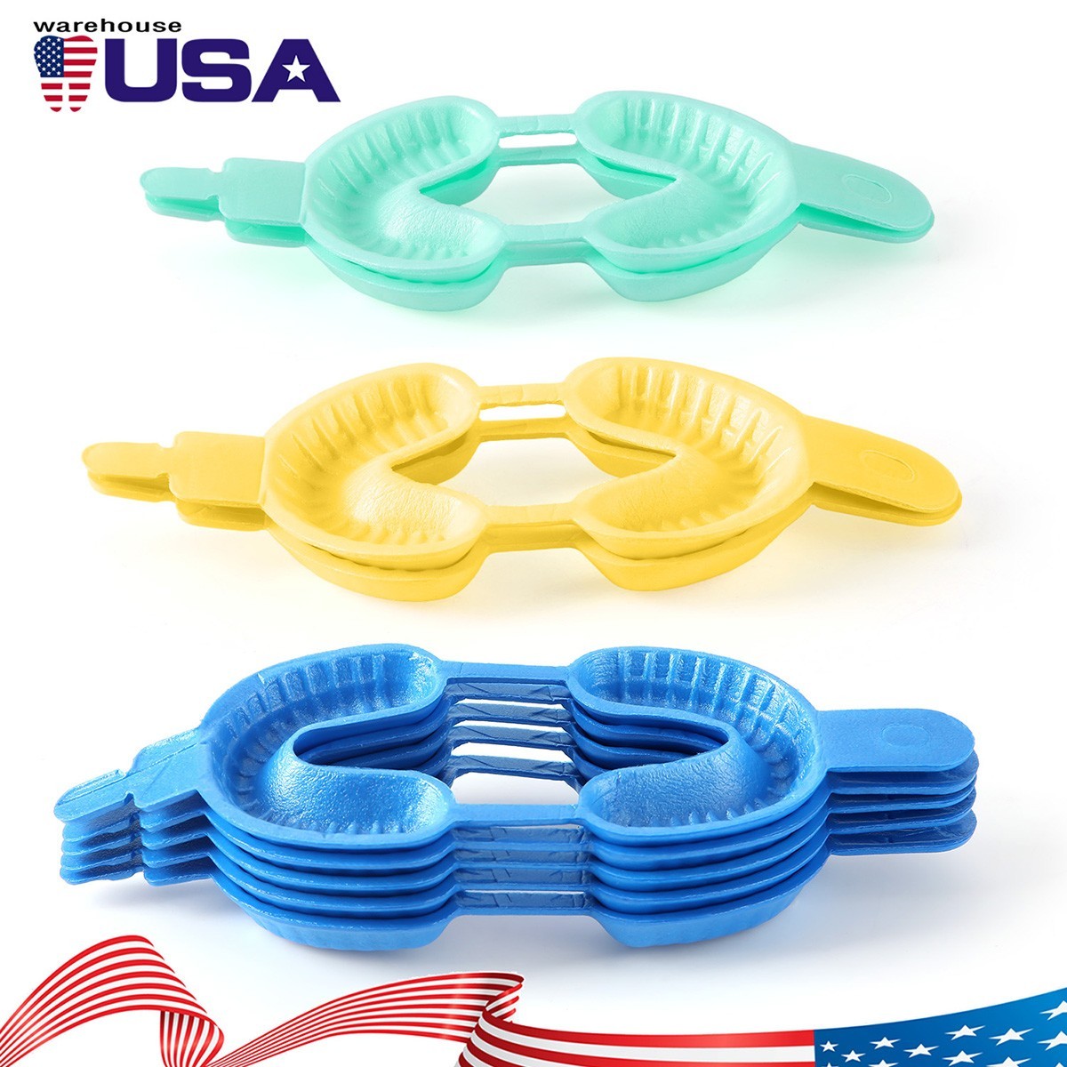 Dental Disposable Fluoride Foam Trays Materials Tray Dual Arch Trays S/ M/ L