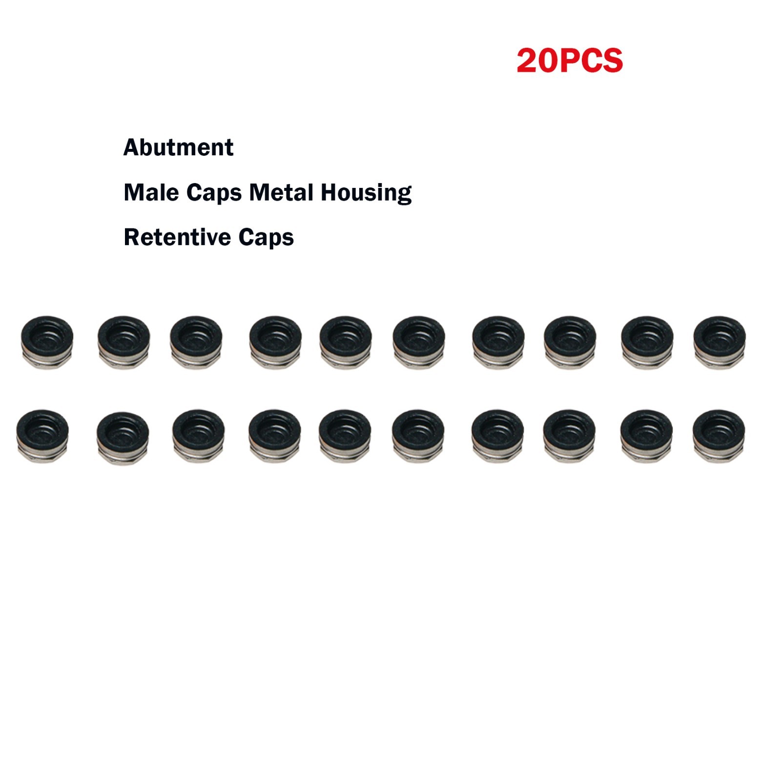 20Pcs US Dental Locator Replacement Metal Housing &Lab Processing cap Assembly
