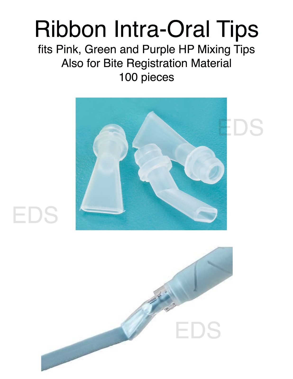 Dental Ribbon Intra-Oral Tips for Pink, Green, Bite Registration HP Mixing Tips